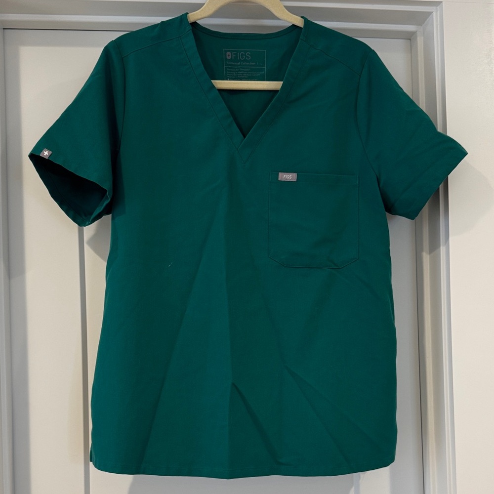 Figs Hunter Green Top